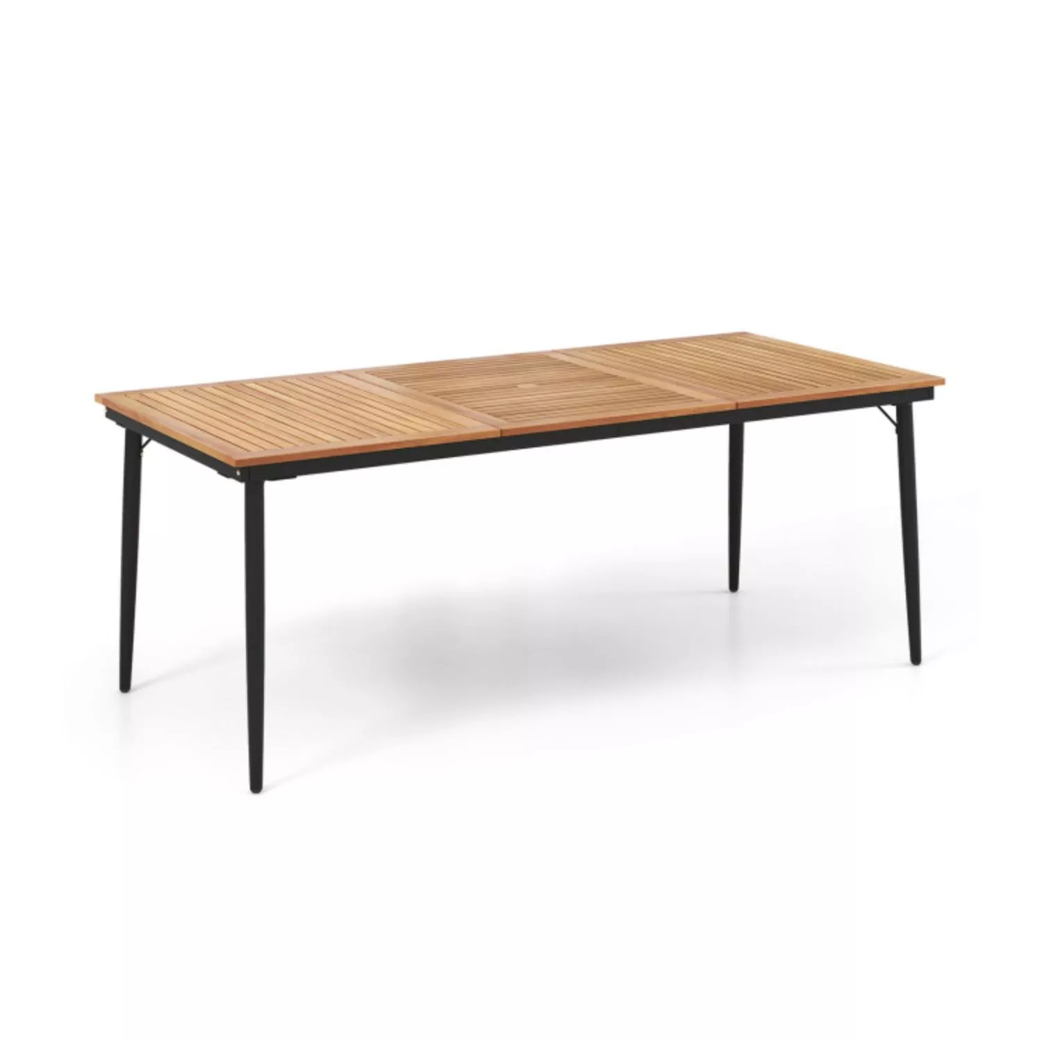 Hivvago 79" Acacia Wood Outdoor Dining Table for 8 with 1.9" Umbrella Hole