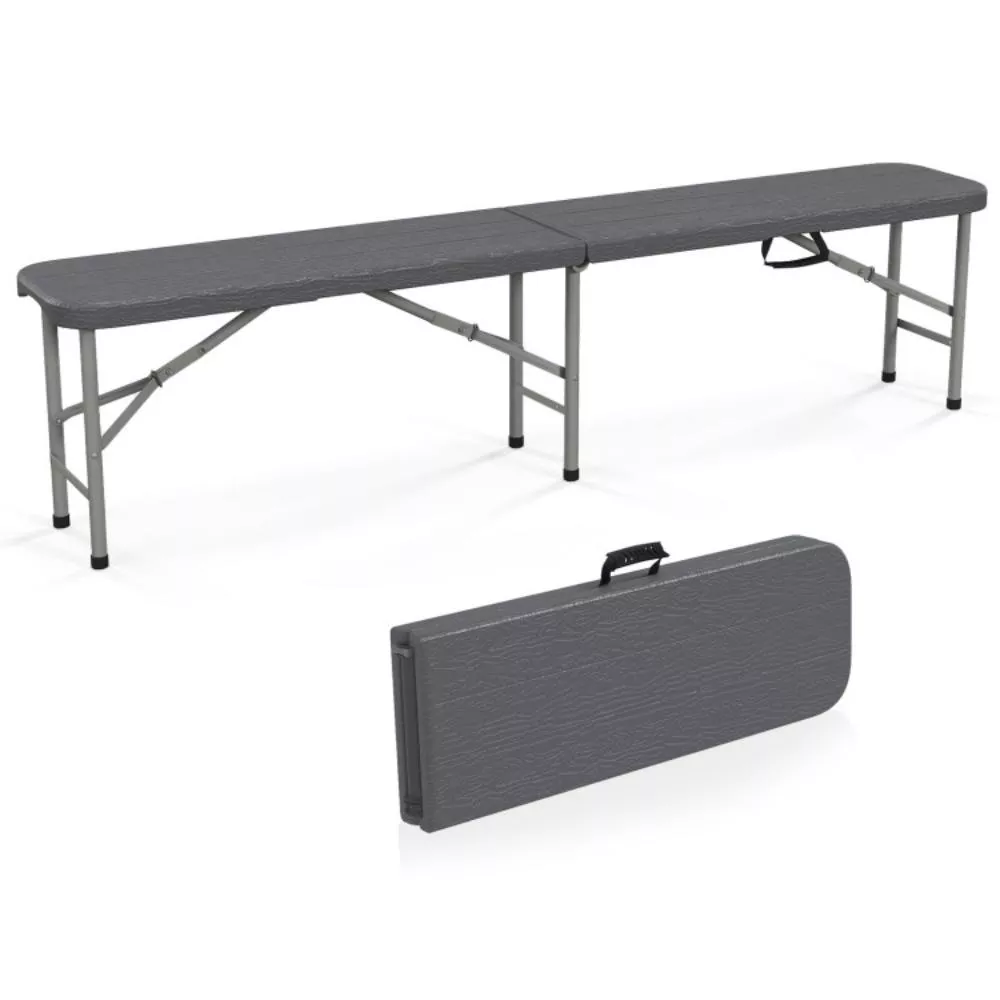 Hivvago Folding HDPE Bench with 1320 LBS Capacity and Handle Lock
