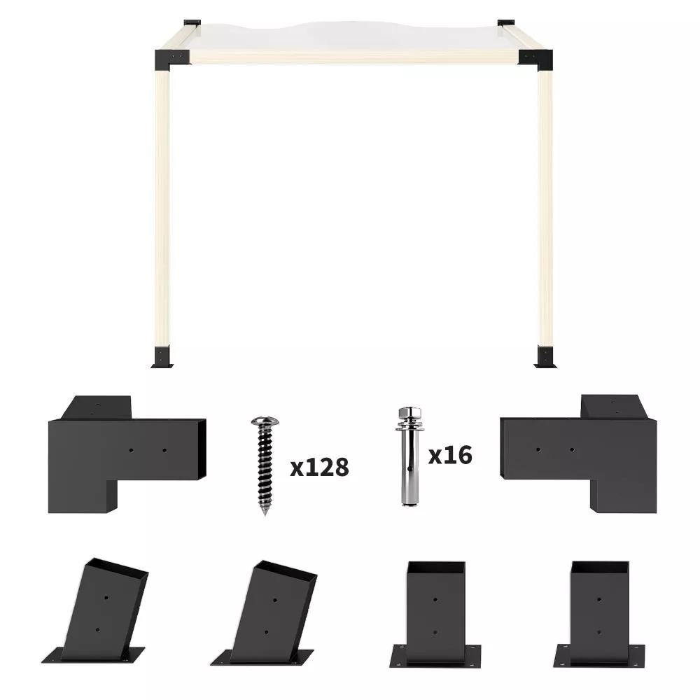 Hivvago Pergola Bracket Kit with Wall Mounts