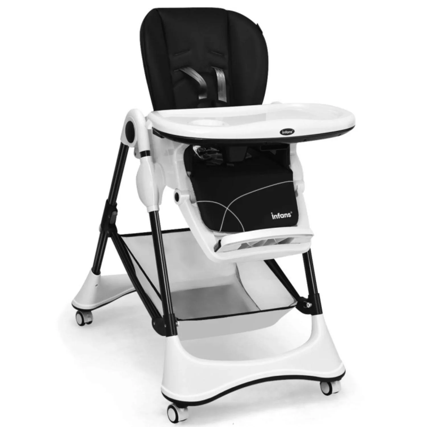 Hivvago A-Shaped High Chair with 4 Lockable Wheels
