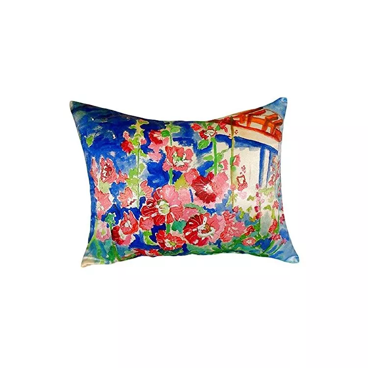 Hollyhocks No Cord Pillow 16x20