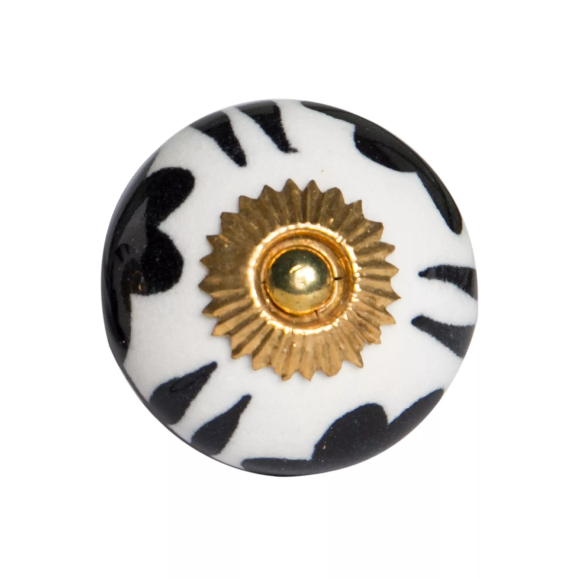 HomeRoots 1.5" X 1.5" X 1.5" White Black And YellowKnobs 12 Pack