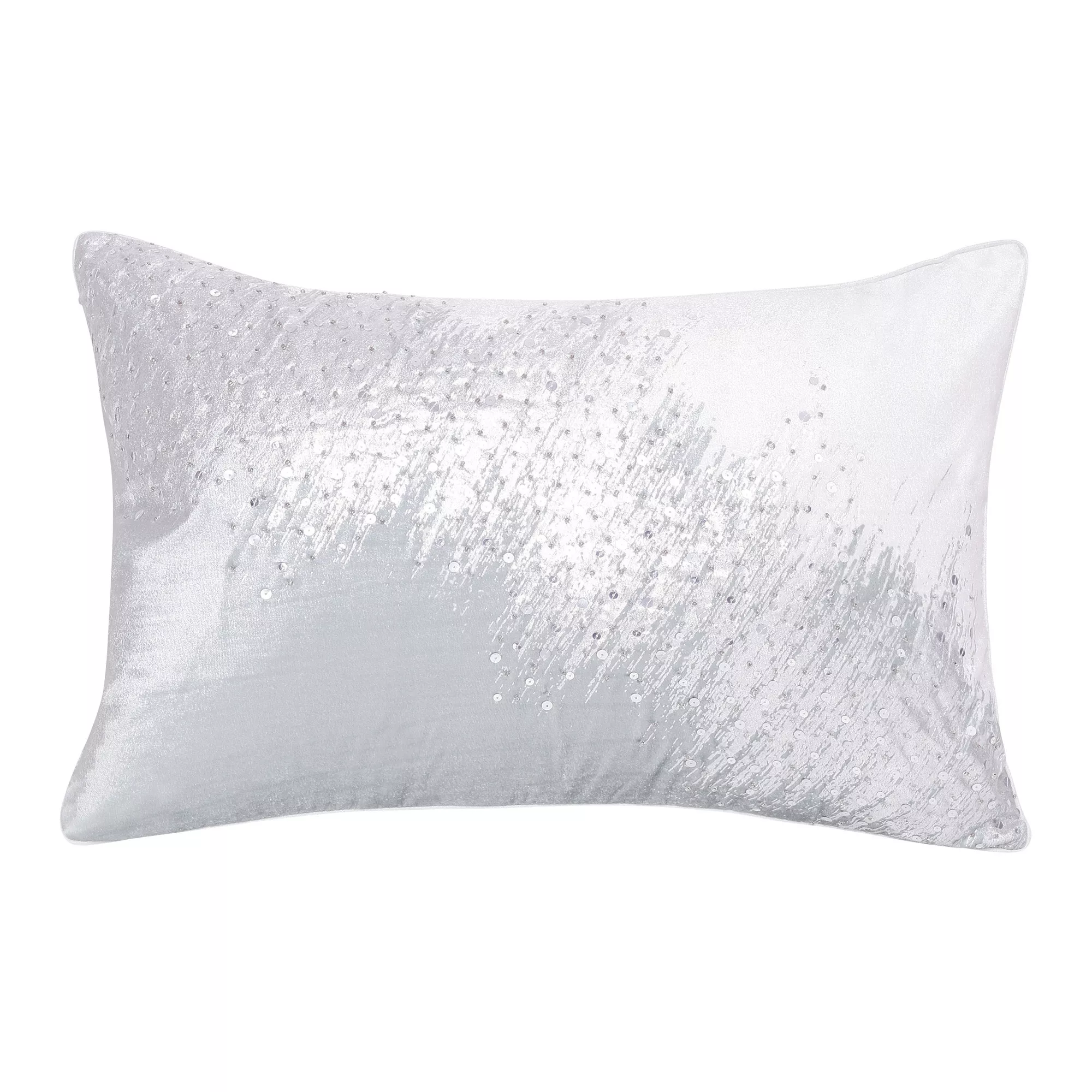 HomeRoots 16" X 24" Ivory Abstract Polyester Zippered Pillow With Beads
