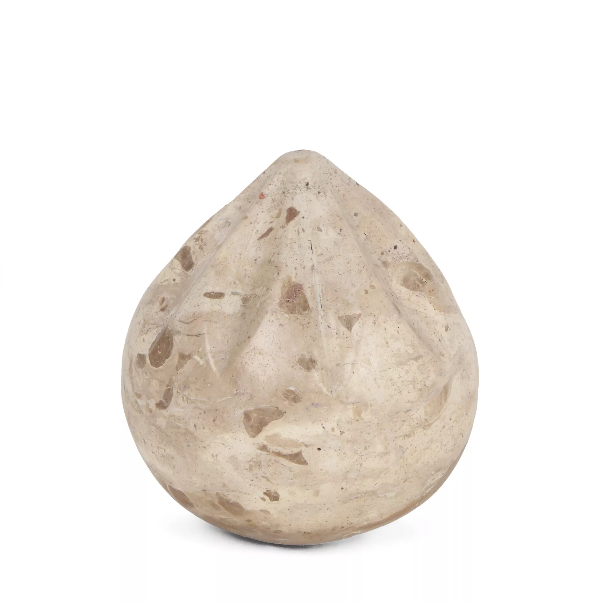 HomeRoots 3" Beige Marble Modern Abstract Tabletop Sculpture
