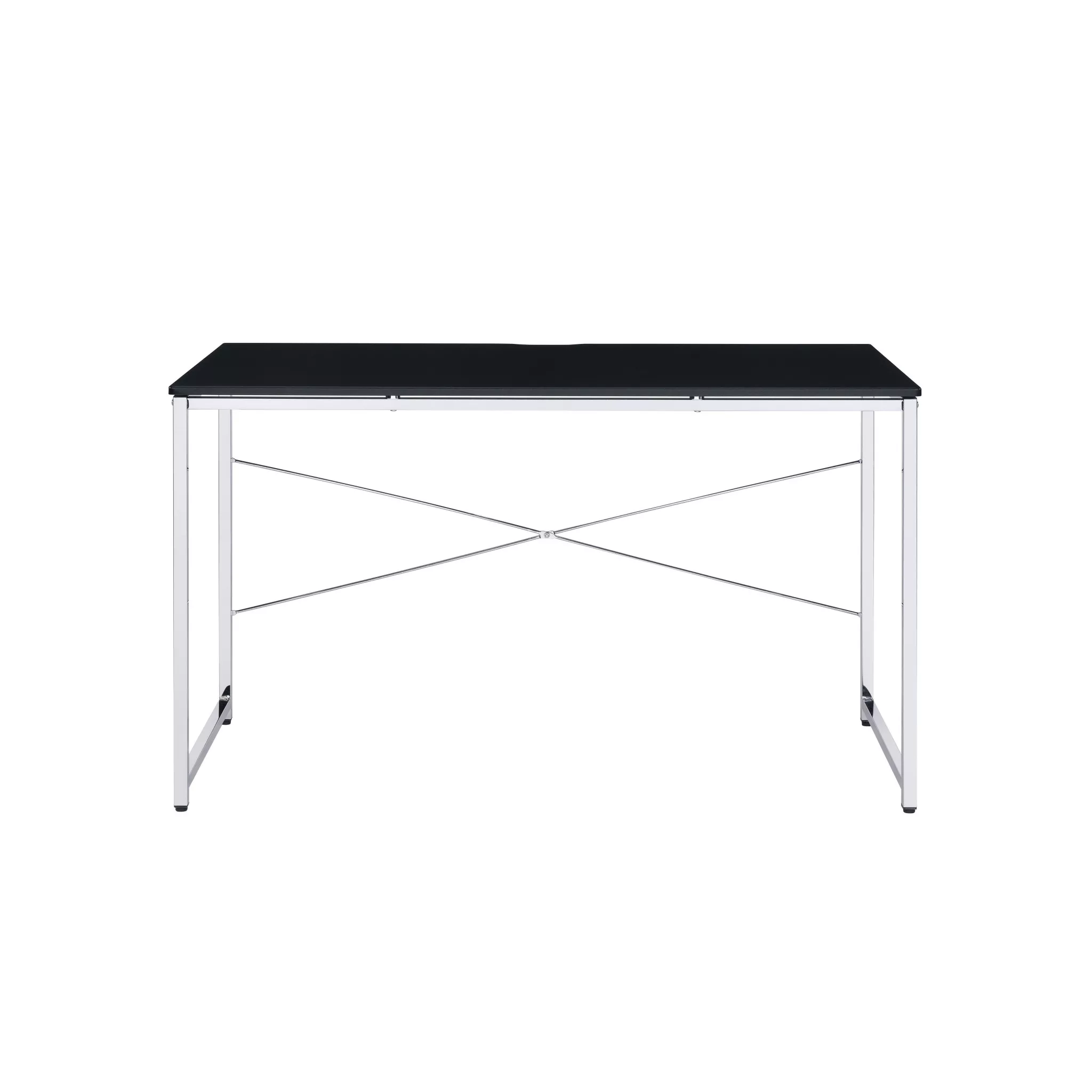 HomeRoots 47" Black and Silver Writing Desk