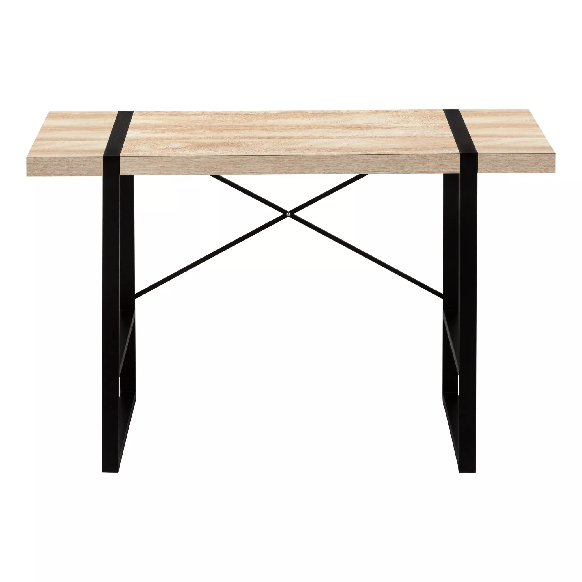HomeRoots 49" Natural and Black Computer Desk