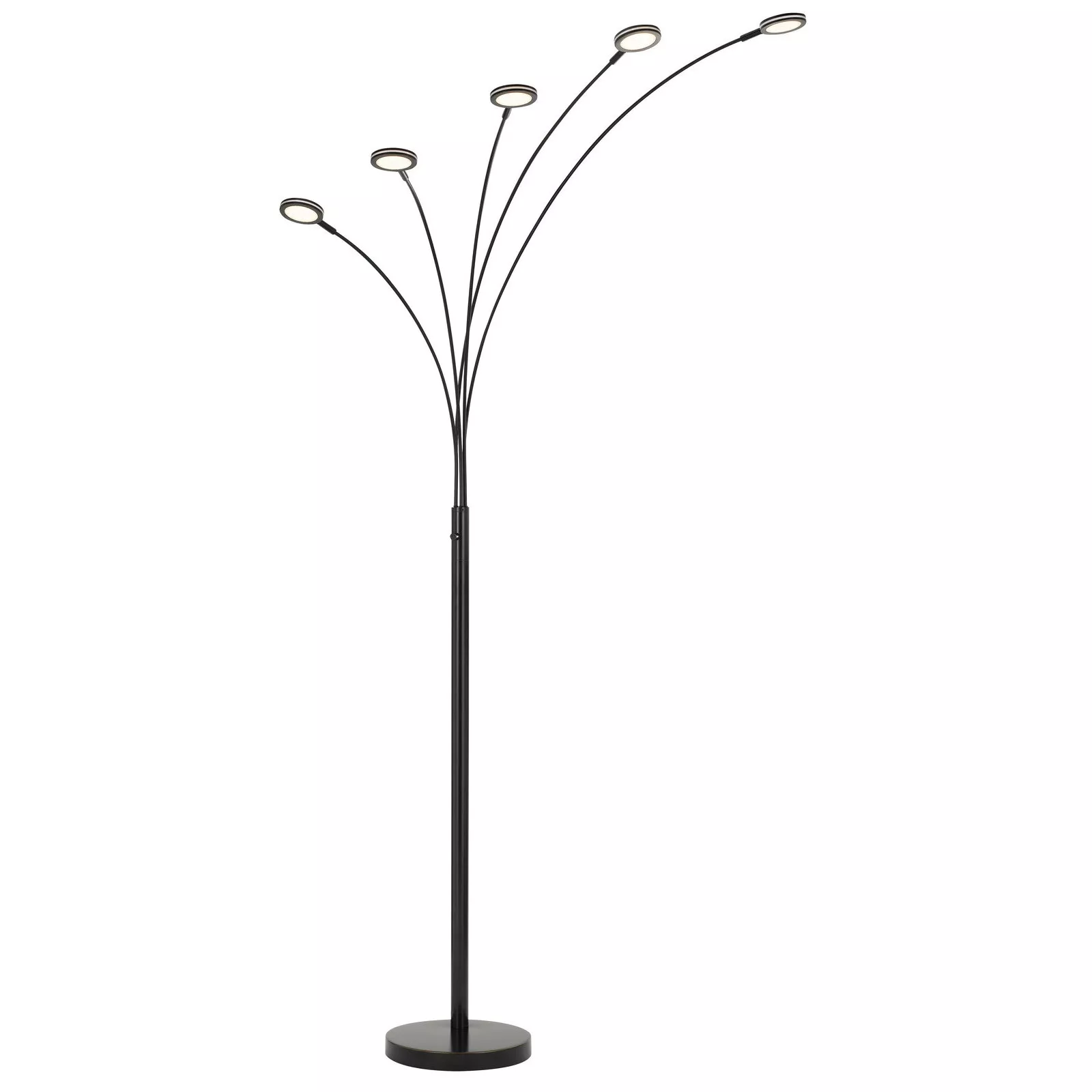 HomeRoots 72" Bronze Five Light LED Arc Floor Lamp
