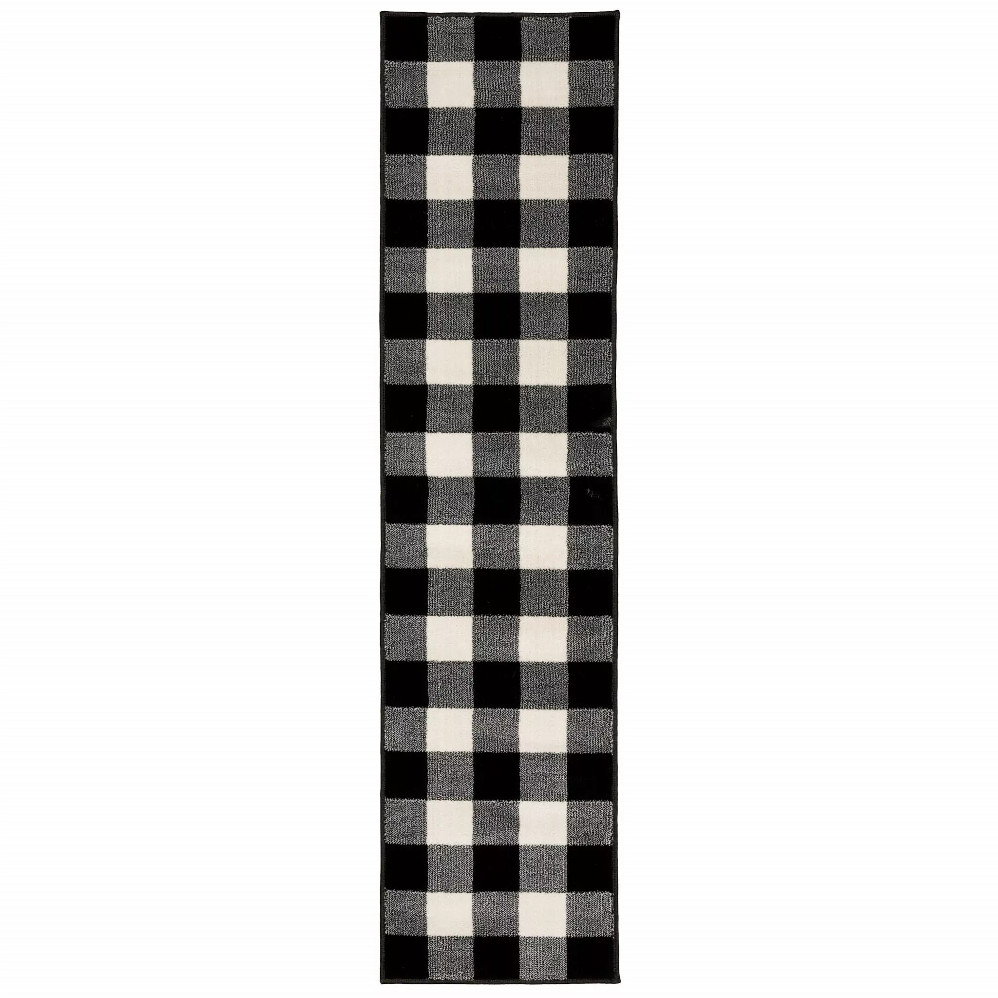 HomeRoots Gingham Runner Rug