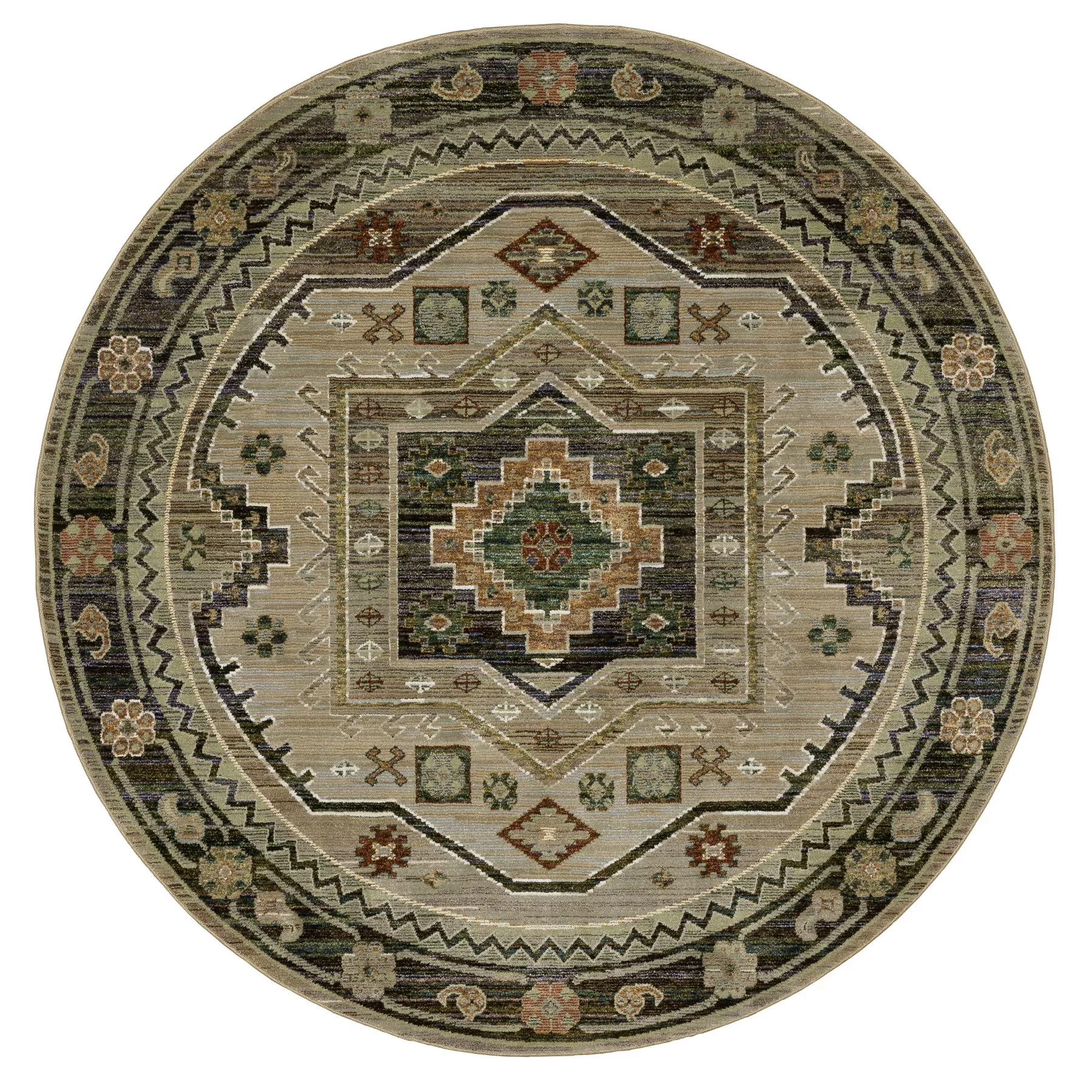 HomeRoots Tribal Round Rug