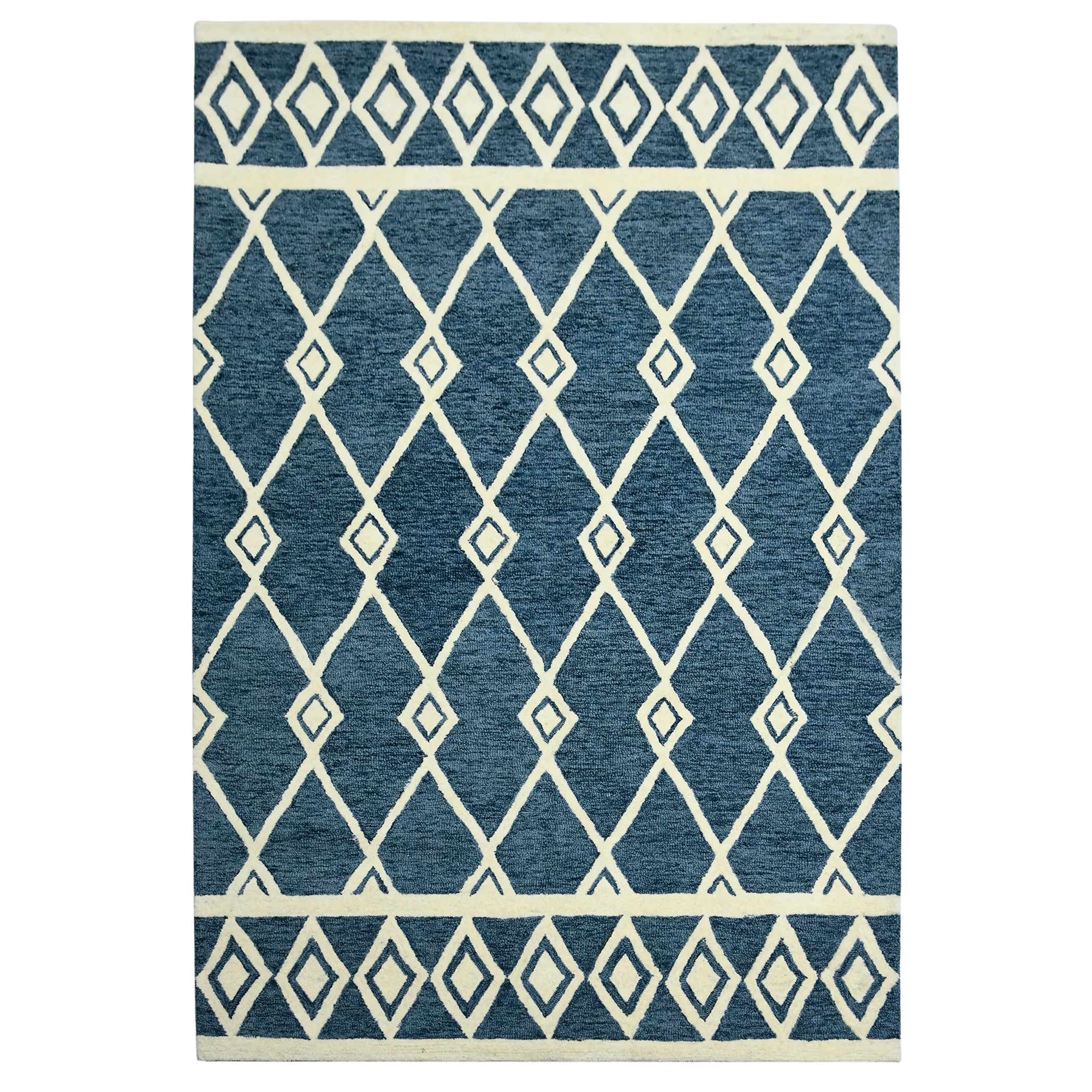 HomeRoots Wool Argyle Hand Hooked Area Rug