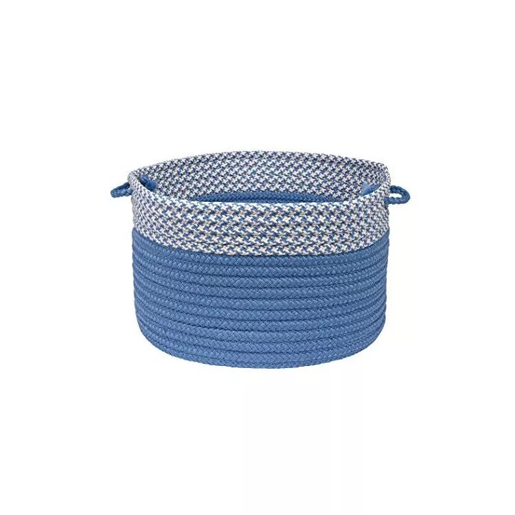 Houndstooth Dipped Basket - Blue Ice 24"x14"