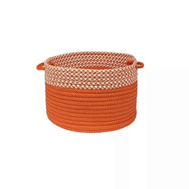 Houndstooth Dipped Basket - Orange 18"x12"