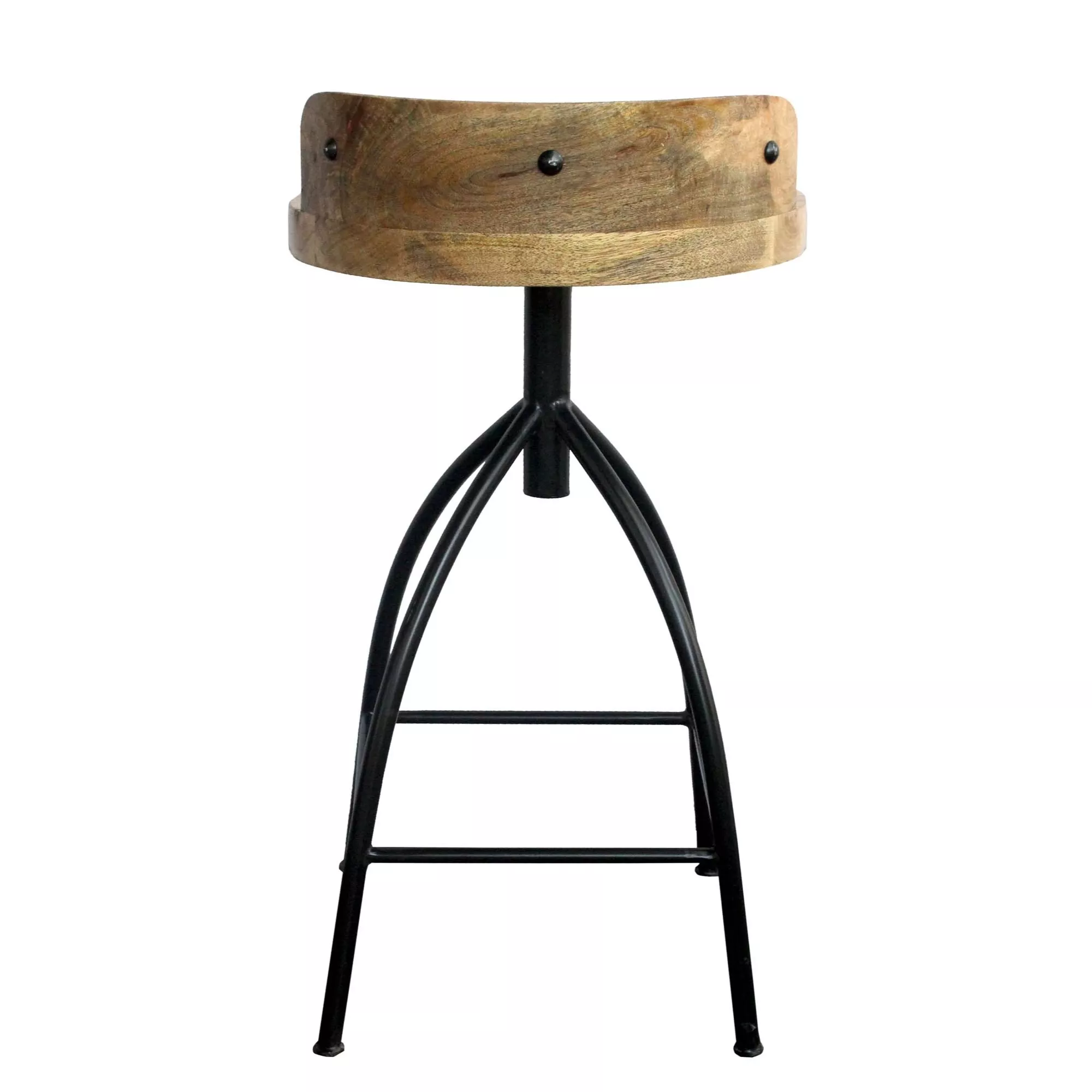 Industrial Style Adjustable Swivel Counter Height Stool With Backrest