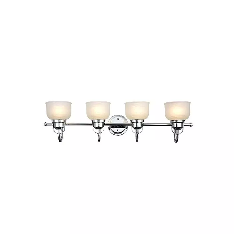 Industrial - Style Chrome Finish 4 Light Bath Vanity Wall Fixture - Chloe Lighting