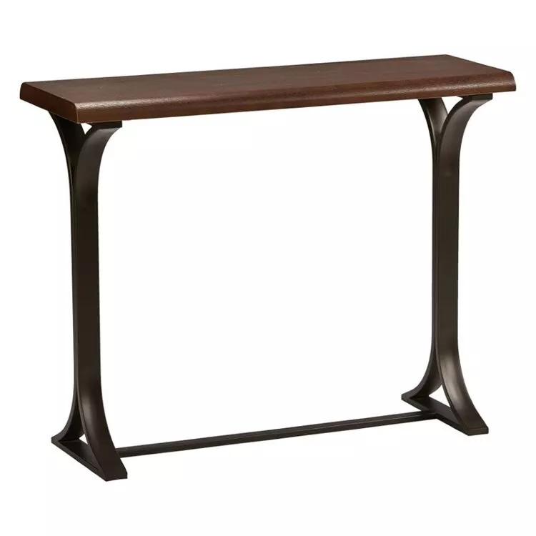 International Caravan Contemporary Console Table - Oak Veneer & Metal Frame
