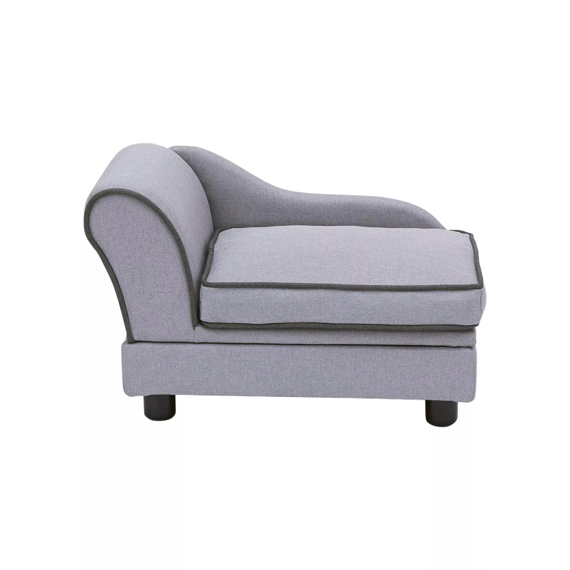 Ivan Chaise Lounge with Storage for Cats and Small Dogs, Light Gray