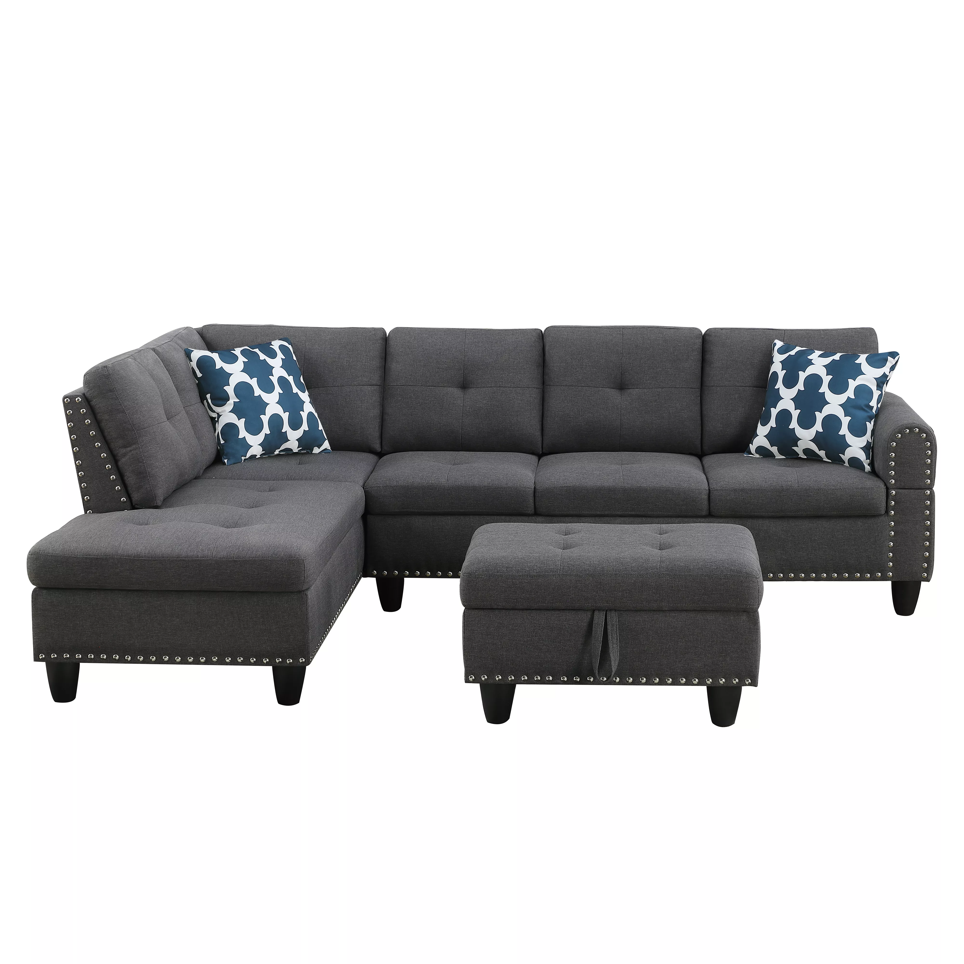Jaxju Linen L-Shaped Sectional Sofa