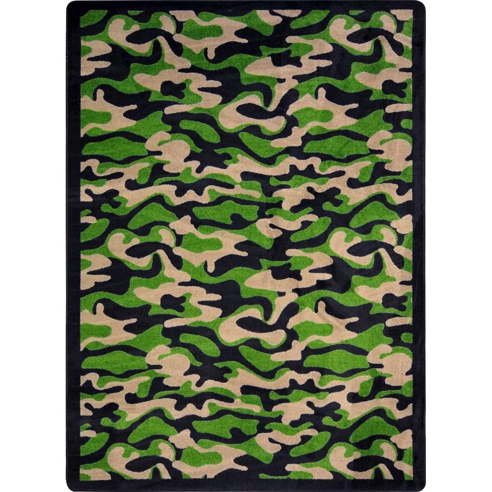 Joy Carpets Kaleidoscope Funky CamoArea Rug in Color Dark Army