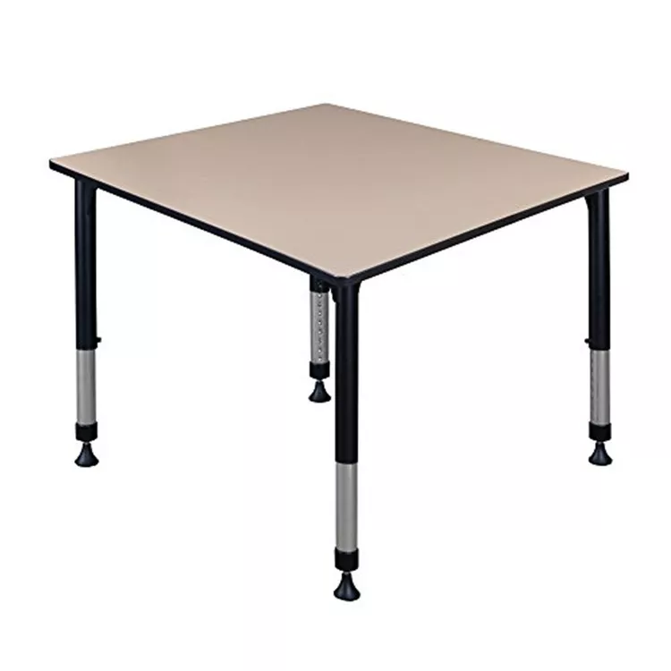 Kee 48" Square Height Adjustable Classroom Table - Beige