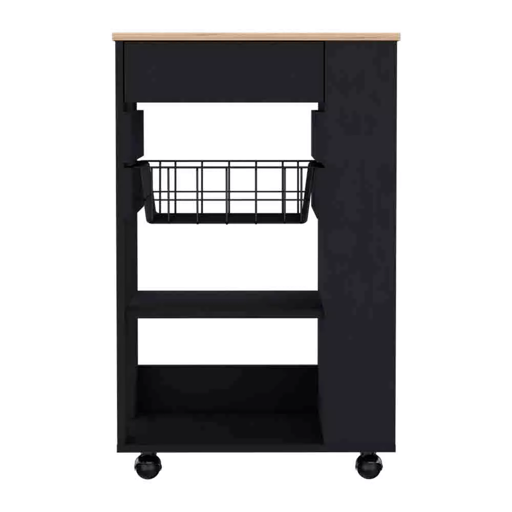 Kitchen Cart Sonex, Kitchen, Black / Light Oak
