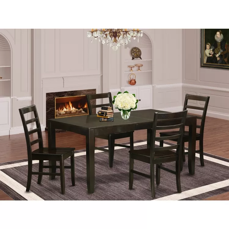 Kitchen Table Set for 4-6 | Dining Table with Butterfly Leaf