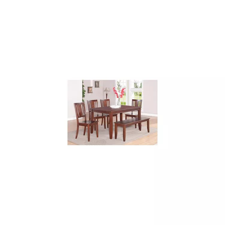 Kitchen Table Set with 4 Chairs & Bench - 36x60 Inch