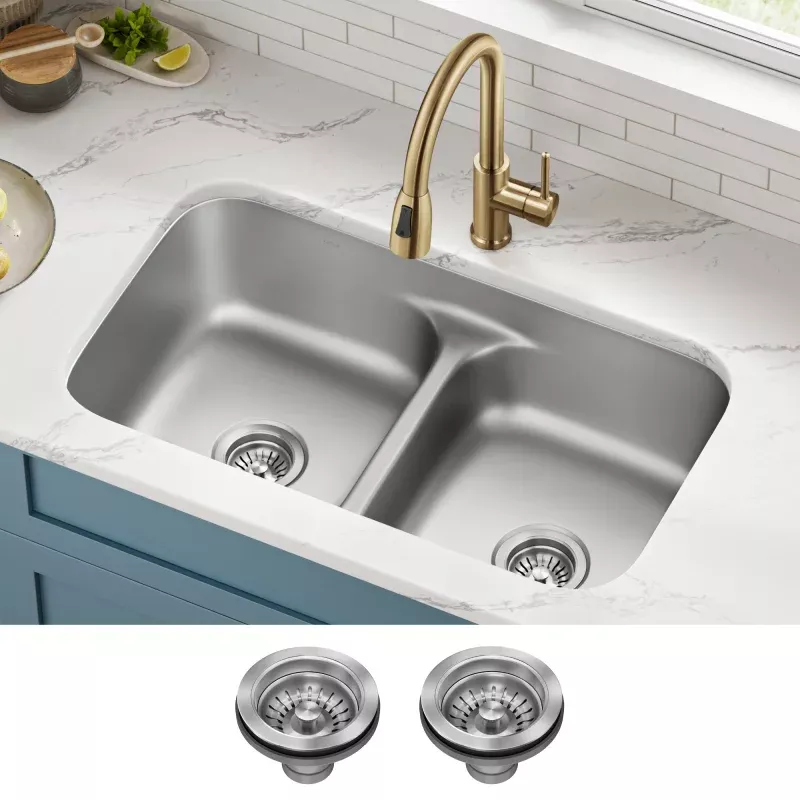 KRAUS 32" Undermount 50/50 Kitchen Sink