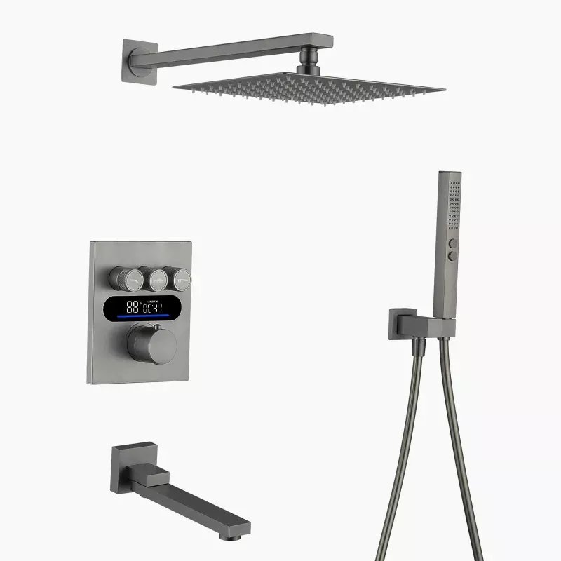 Lefton Concealed Rainfall Thermostatic Shower System with Handheld & Tub Spout-SSWM2502