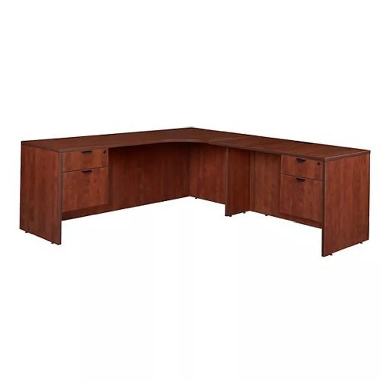 Legacy 71" Double Pedestal Right Corner Credenza- Cherry