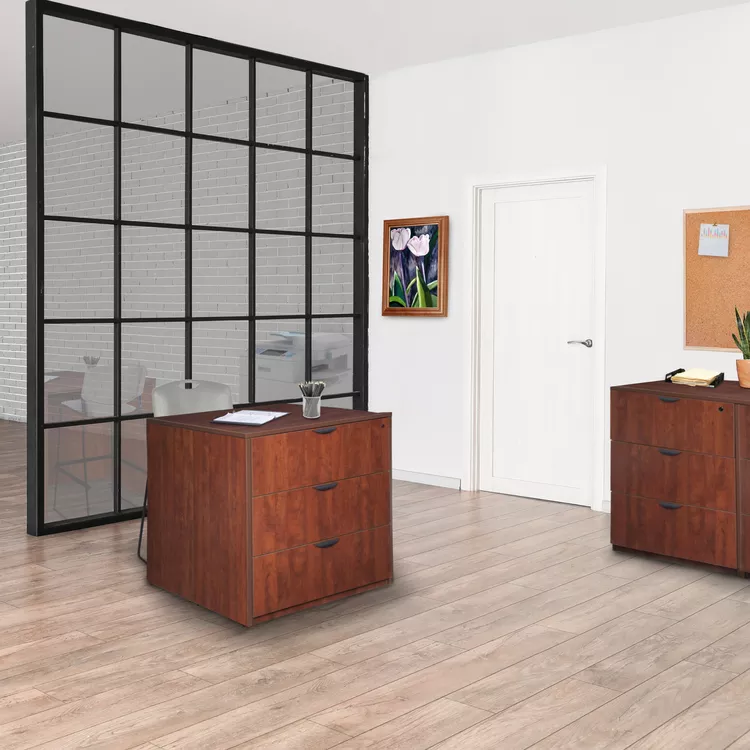 Legacy Stand Up Back to Back Lateral File/ Desk- Cherry