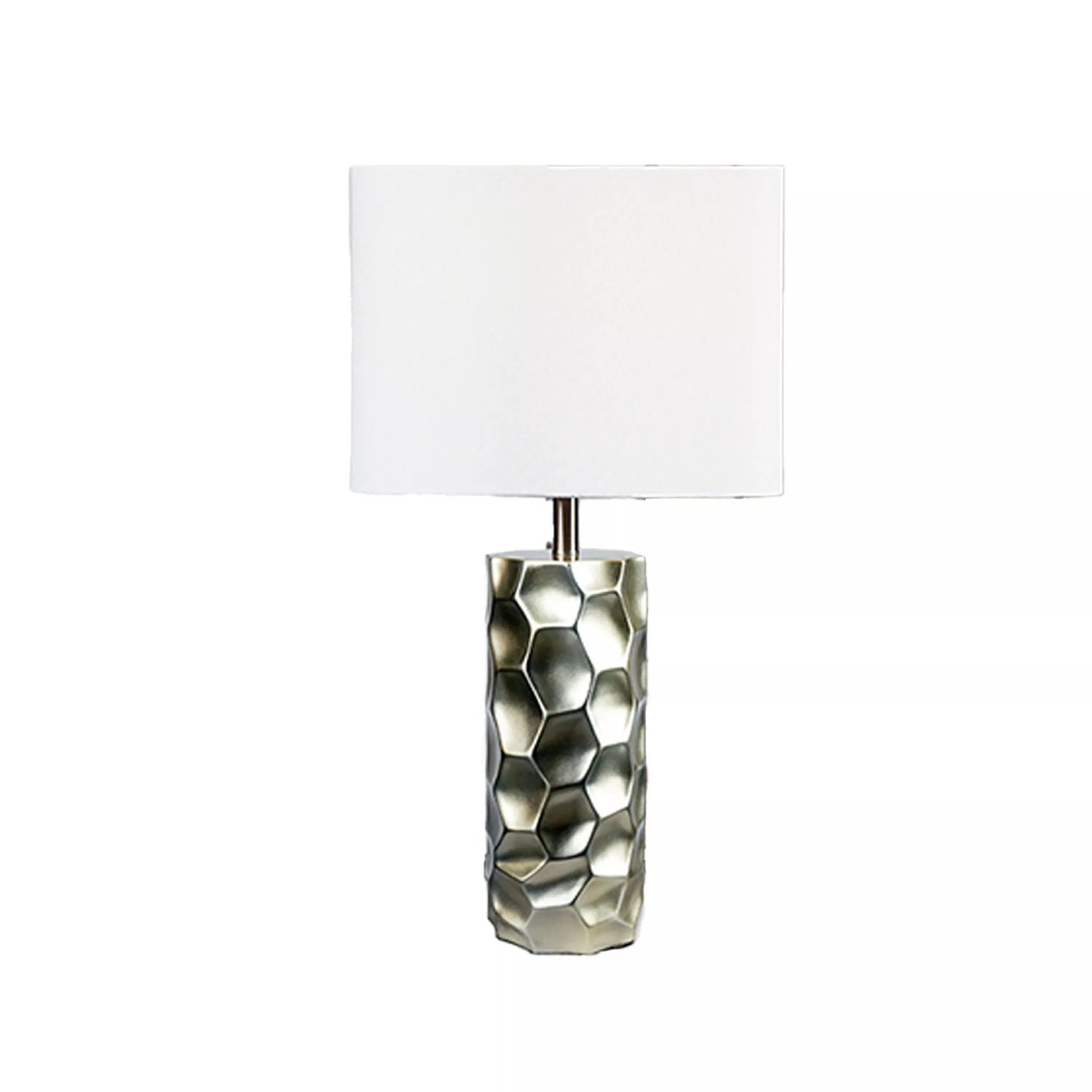 Limy 2pc Table Lamp Set, White Shade, Silver Resin Base, 29 Inch