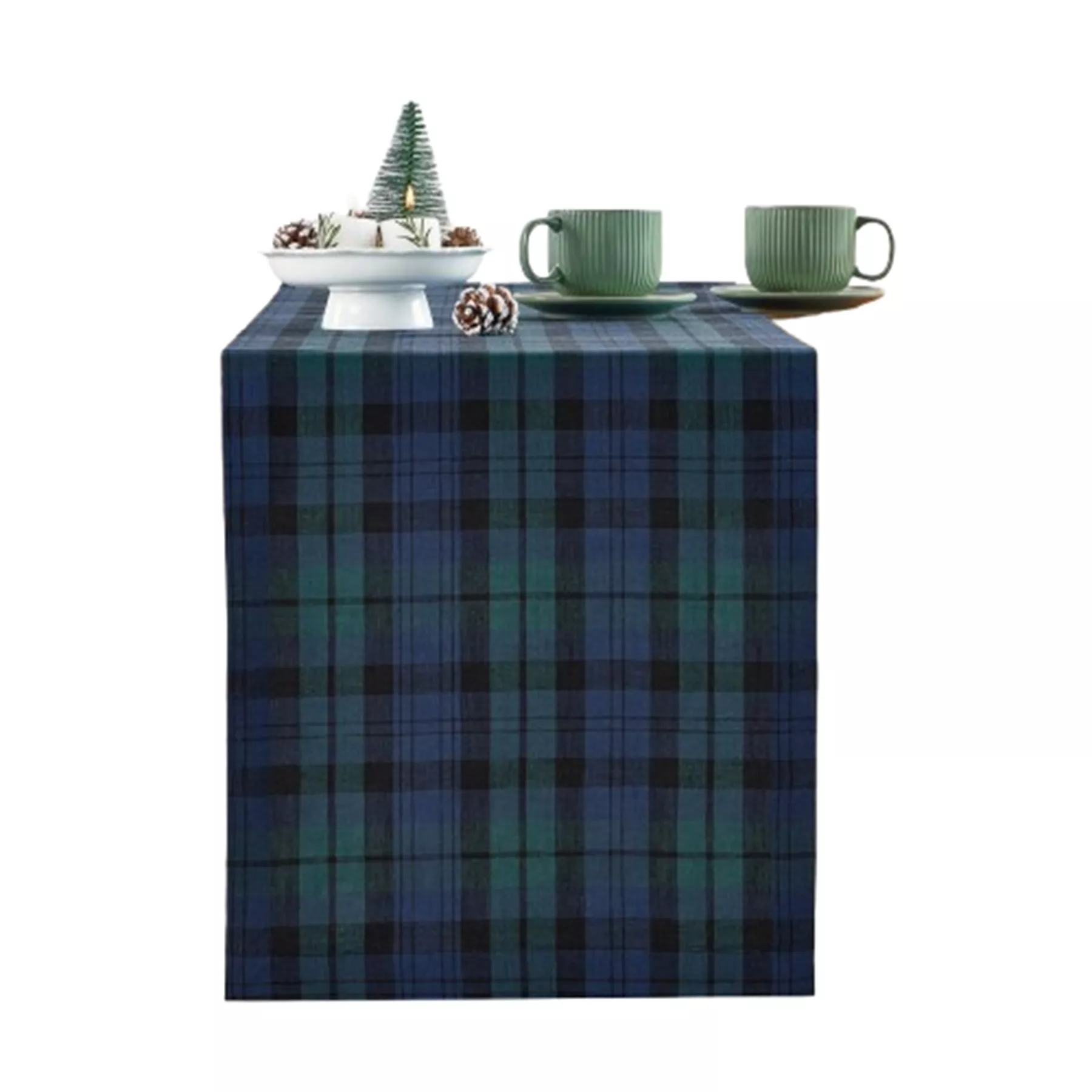 Linen Table Runner - Blackwatch Plaid