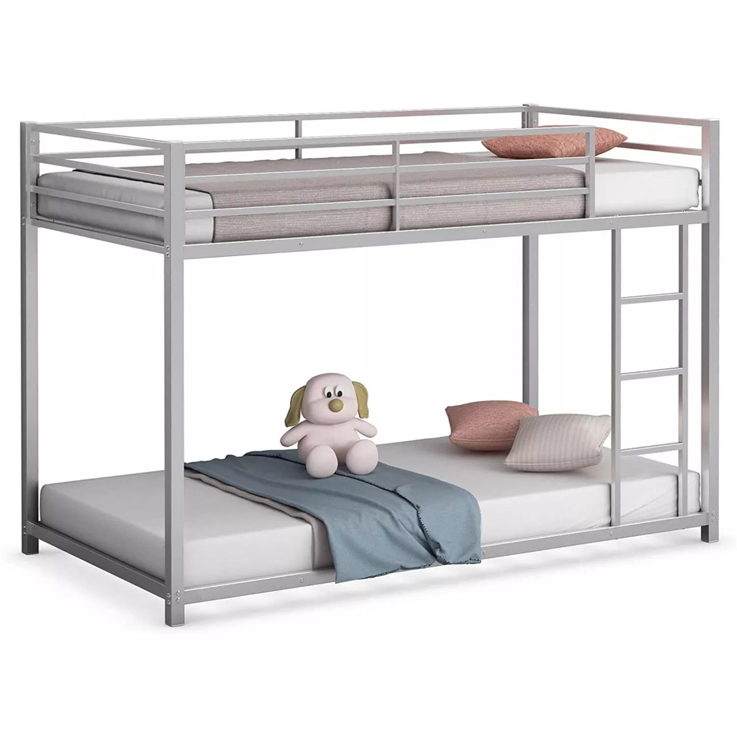 Low Profile Modern Metal Bunk Bed – Space-Saving and Sleek Design
