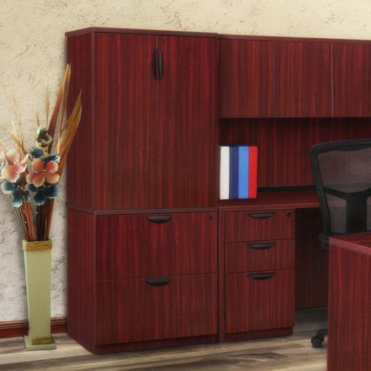 Mahogany Lateral File Cabinet Stackable Storage Desk Organizer - Regency Seating