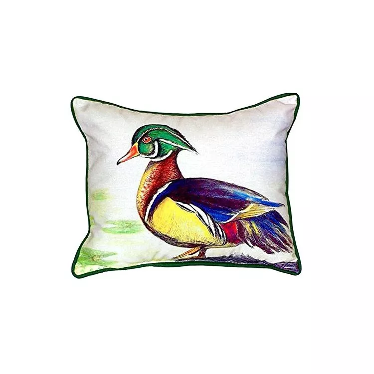 Male Wood Duck Script Extra Large Zippered Pillow 20x24