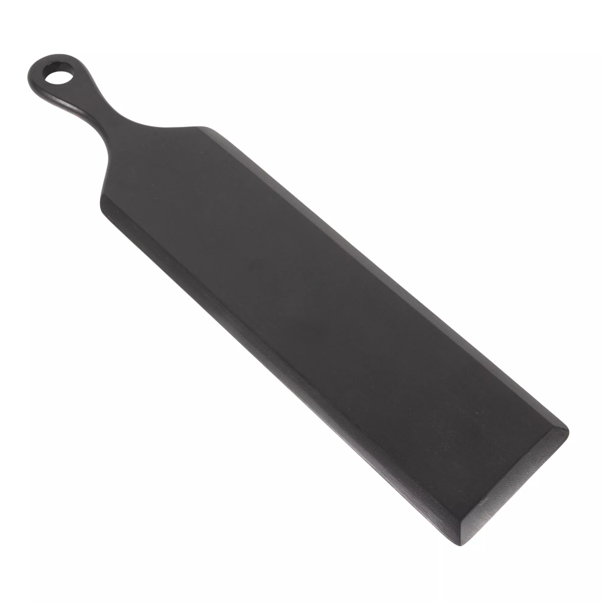 Mango Wood Cheese and Cutting Board with Round Opening on Handle, Black