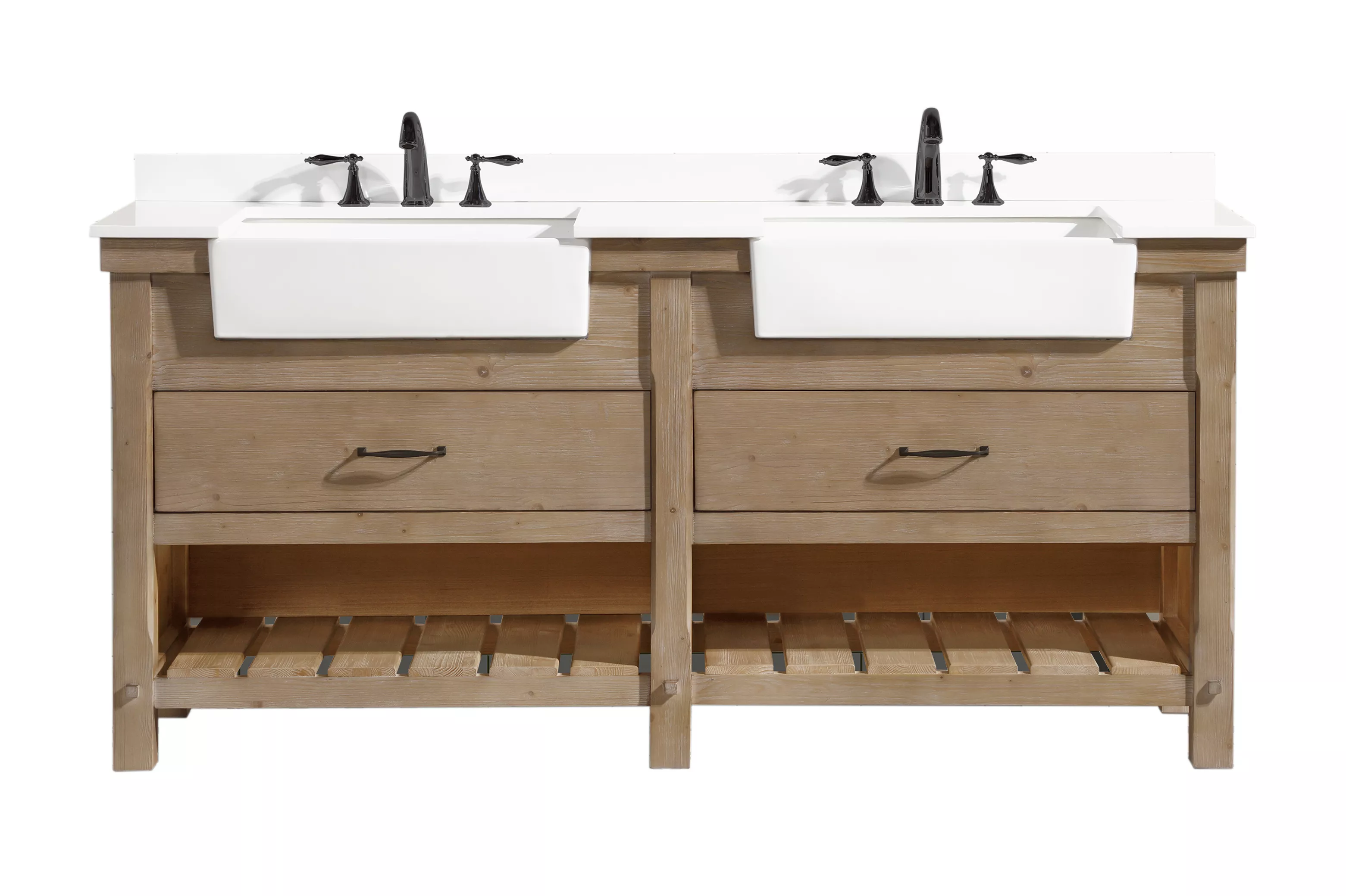 Marina 72" Bathroom Vanity Weathered Fir