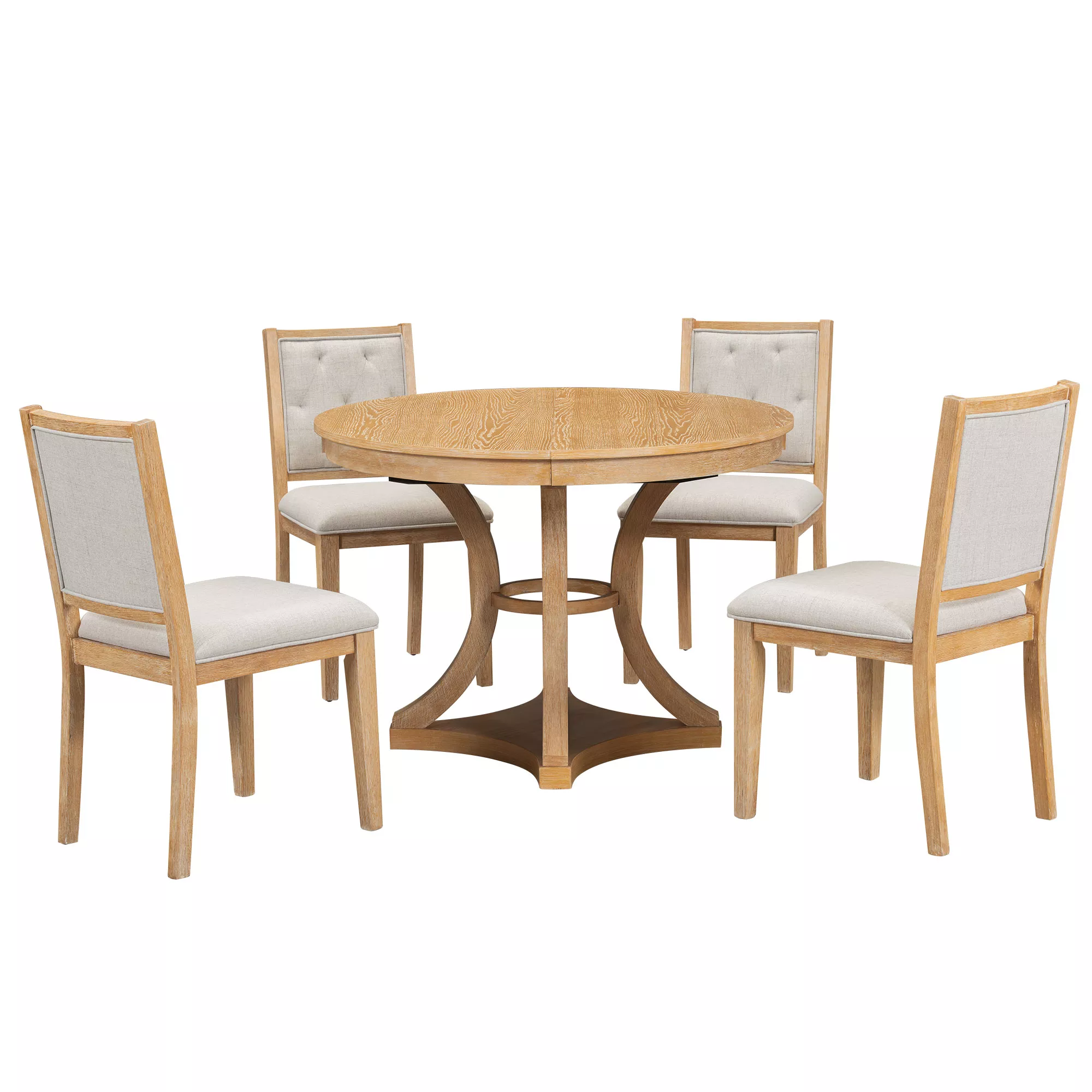 Merax 5-Piece Retro Functional Dining Table Set