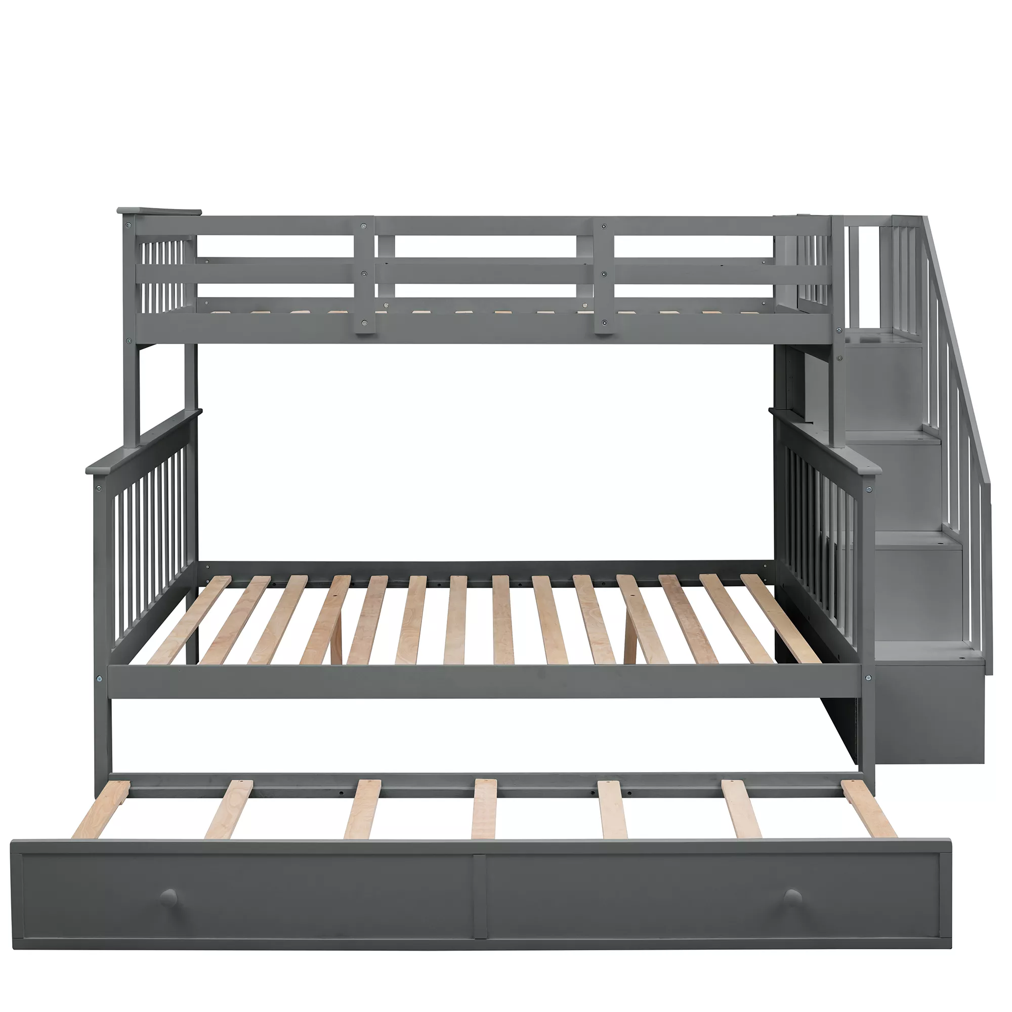 Merax Bunk Bed with Trundle and Guard Rail