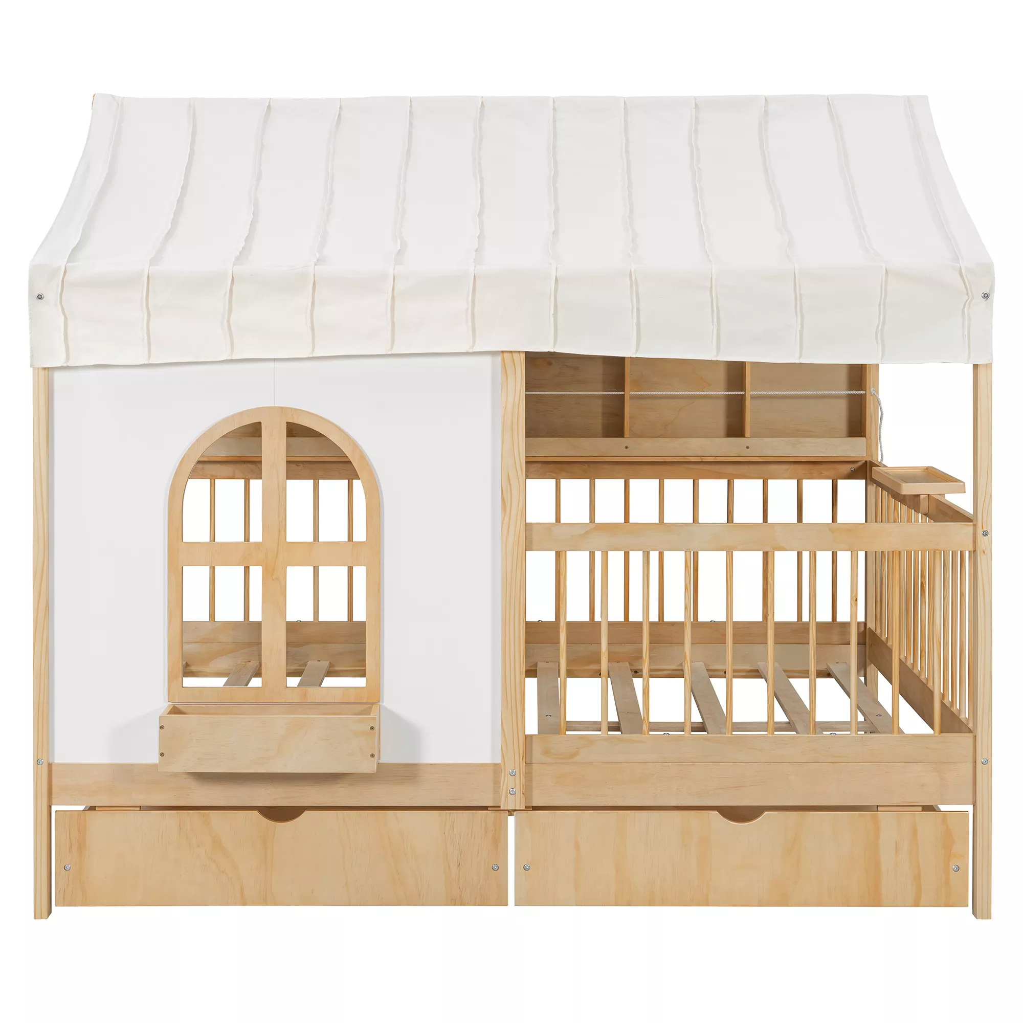 Merax Full Size House Bed with 2 Large Drawers