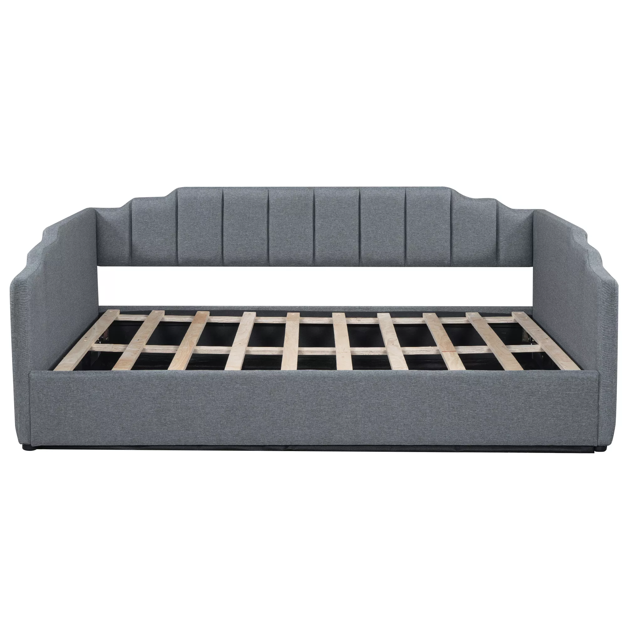 Merax Full Size Upholstered DaybedHidden Storage Underbed Storage CompartmentTrundle Option Available