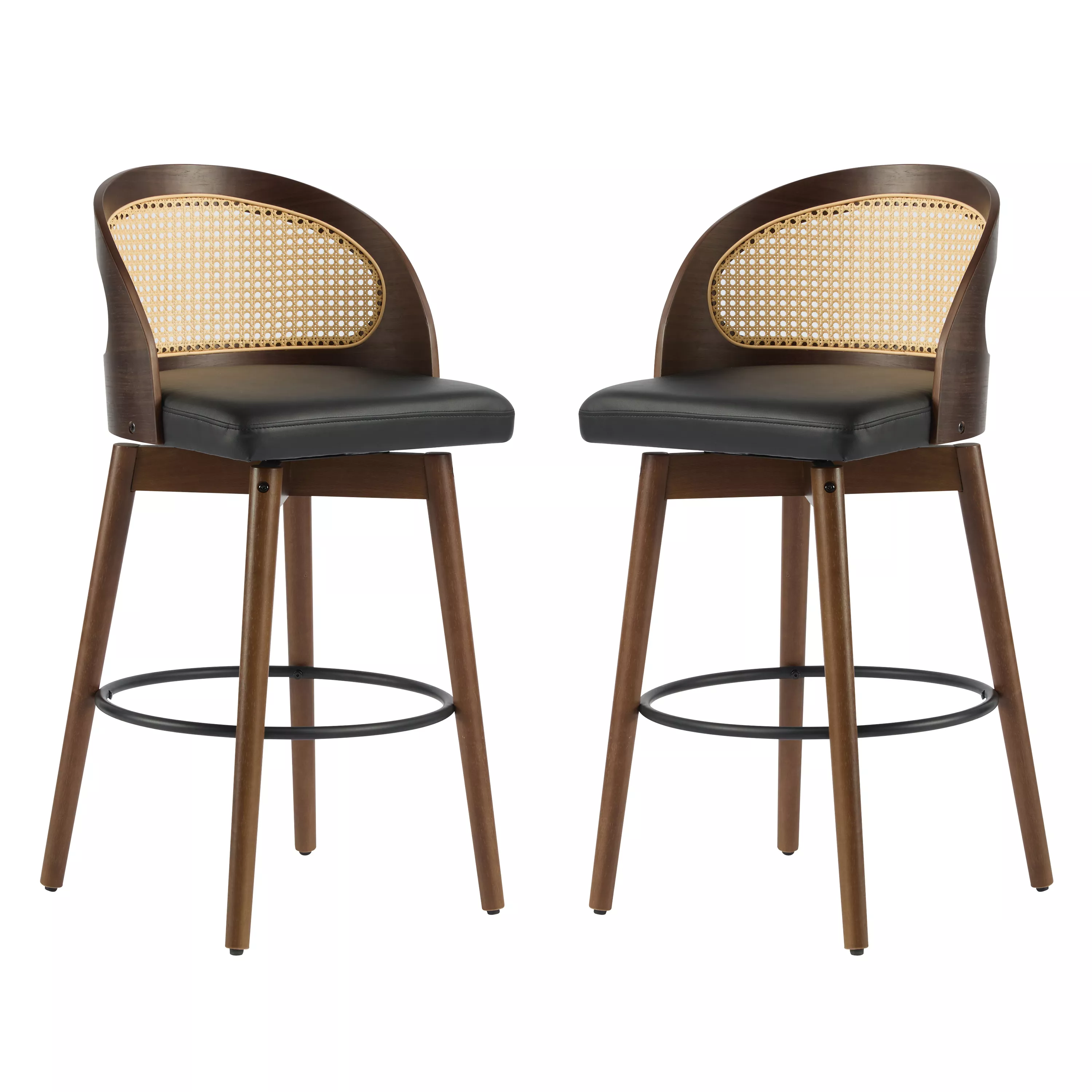 Merax Indoor Wood Bar Stools Dining Chairs 2 Pieces