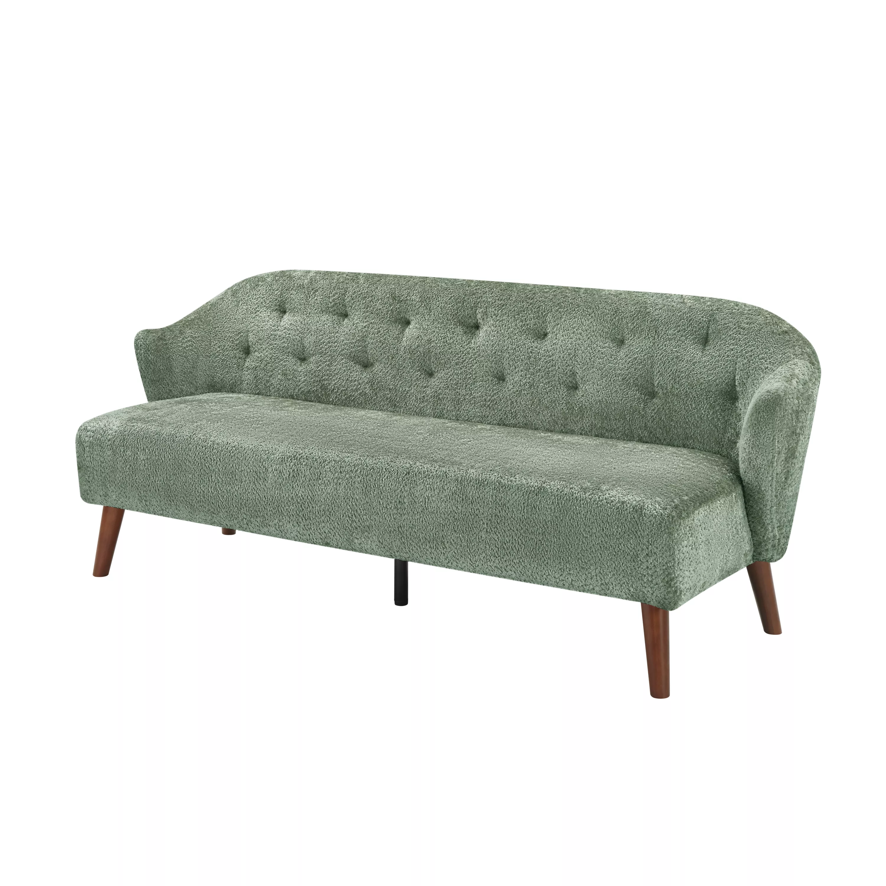 Merax Mid-Century Plush Fabric Loveseat Sofa with Tufted Back