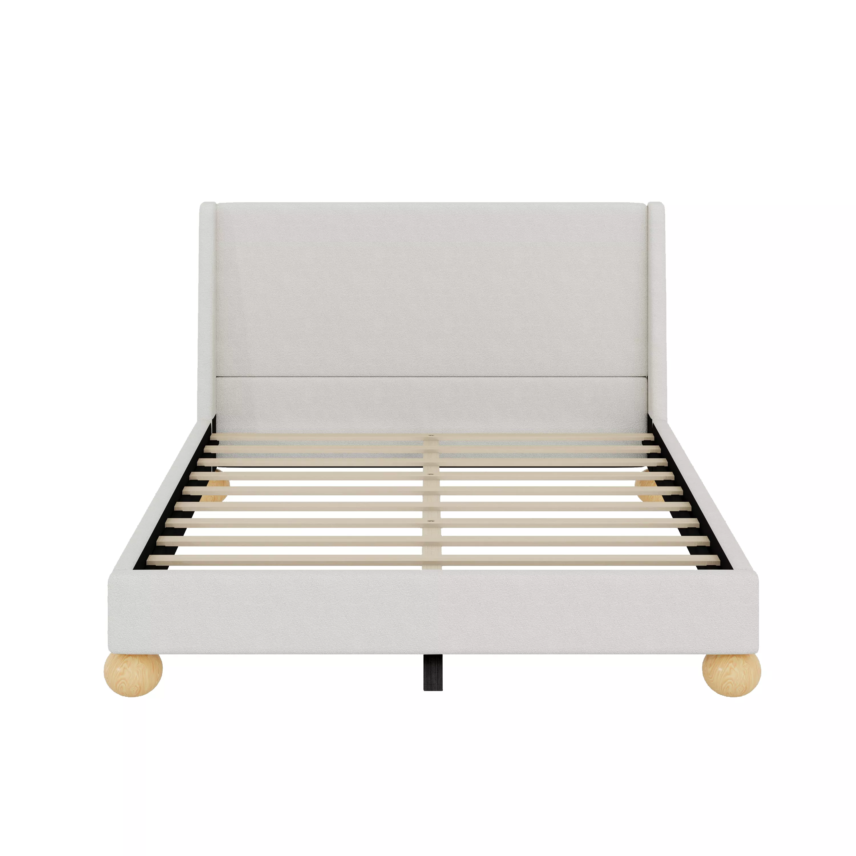 Merax Modern Velvet Upholstered Platform Bed