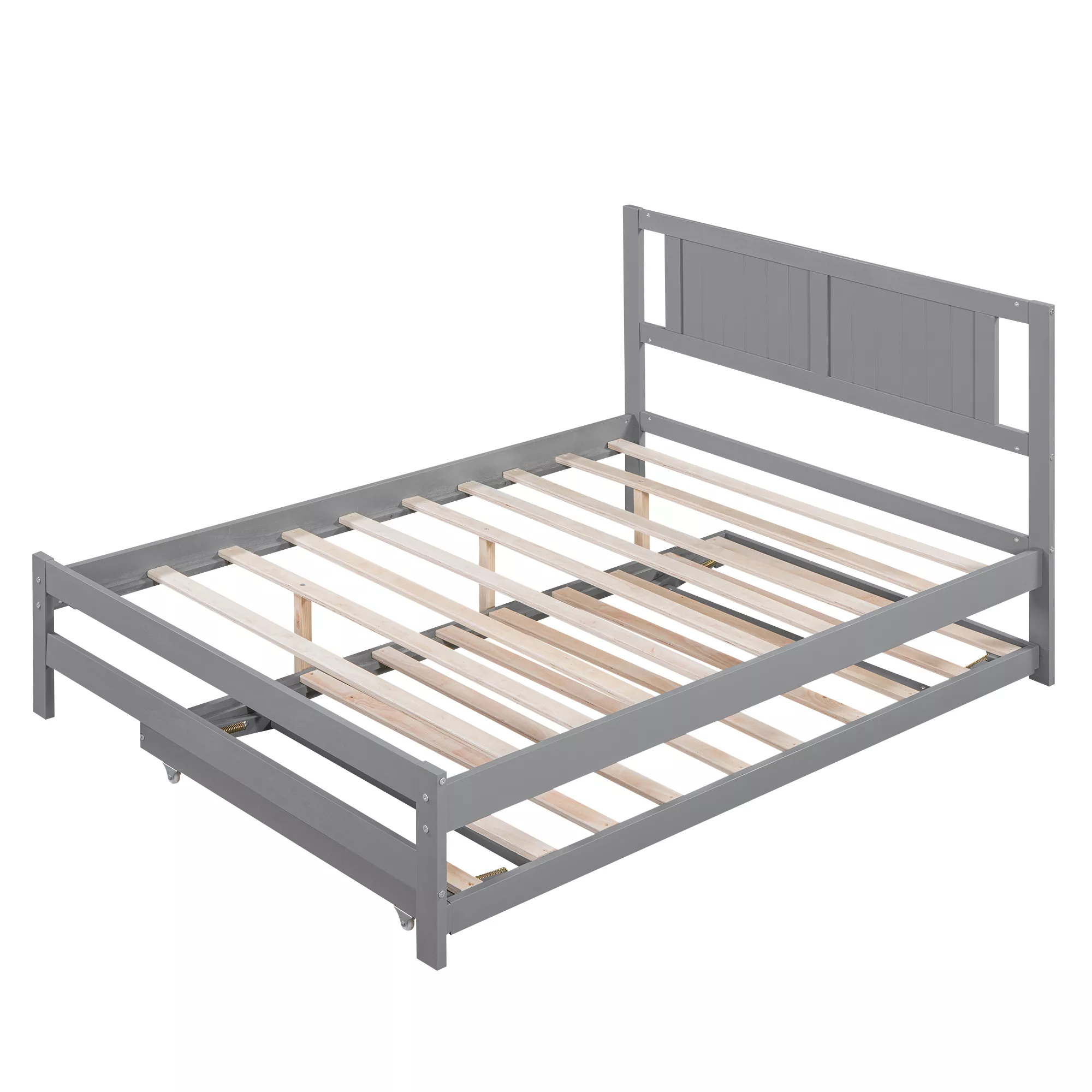 Merax Platform Bed with Adjustable Trundle