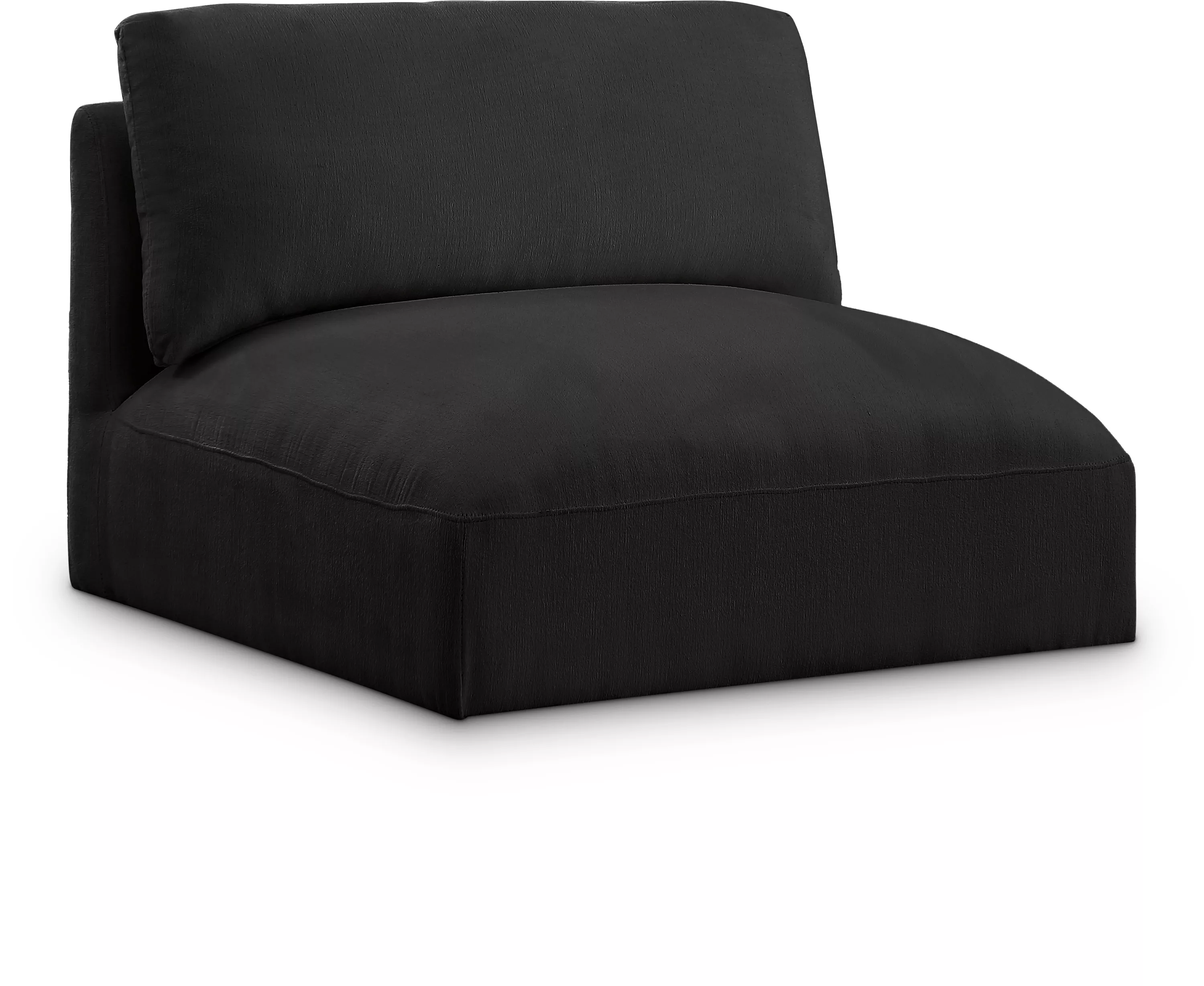 Meridian Furniture Ease Black Polyester Fabric Armless