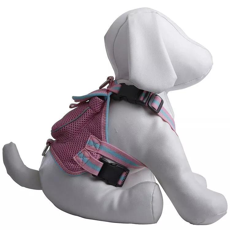 Mesh Pet Harness With Pouch - Reflective Safety & Storage for Dogs