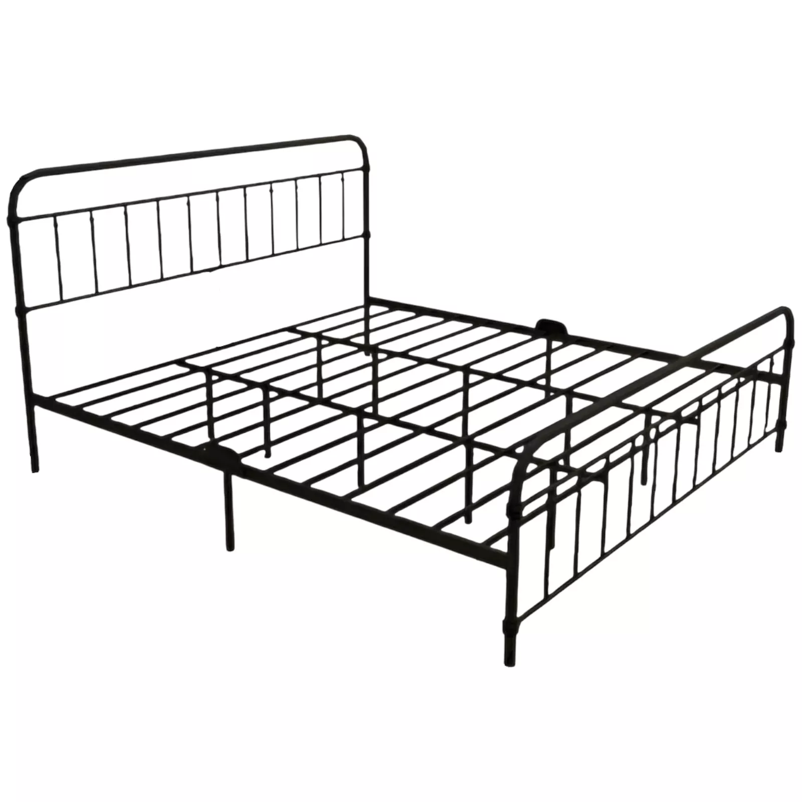 Metal Platform Bed Frame with Rounded Headboard Footboard