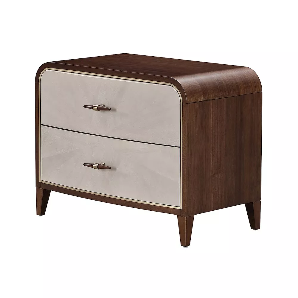Michael Amini Houston 2-Drawer Nightstand - Walnut