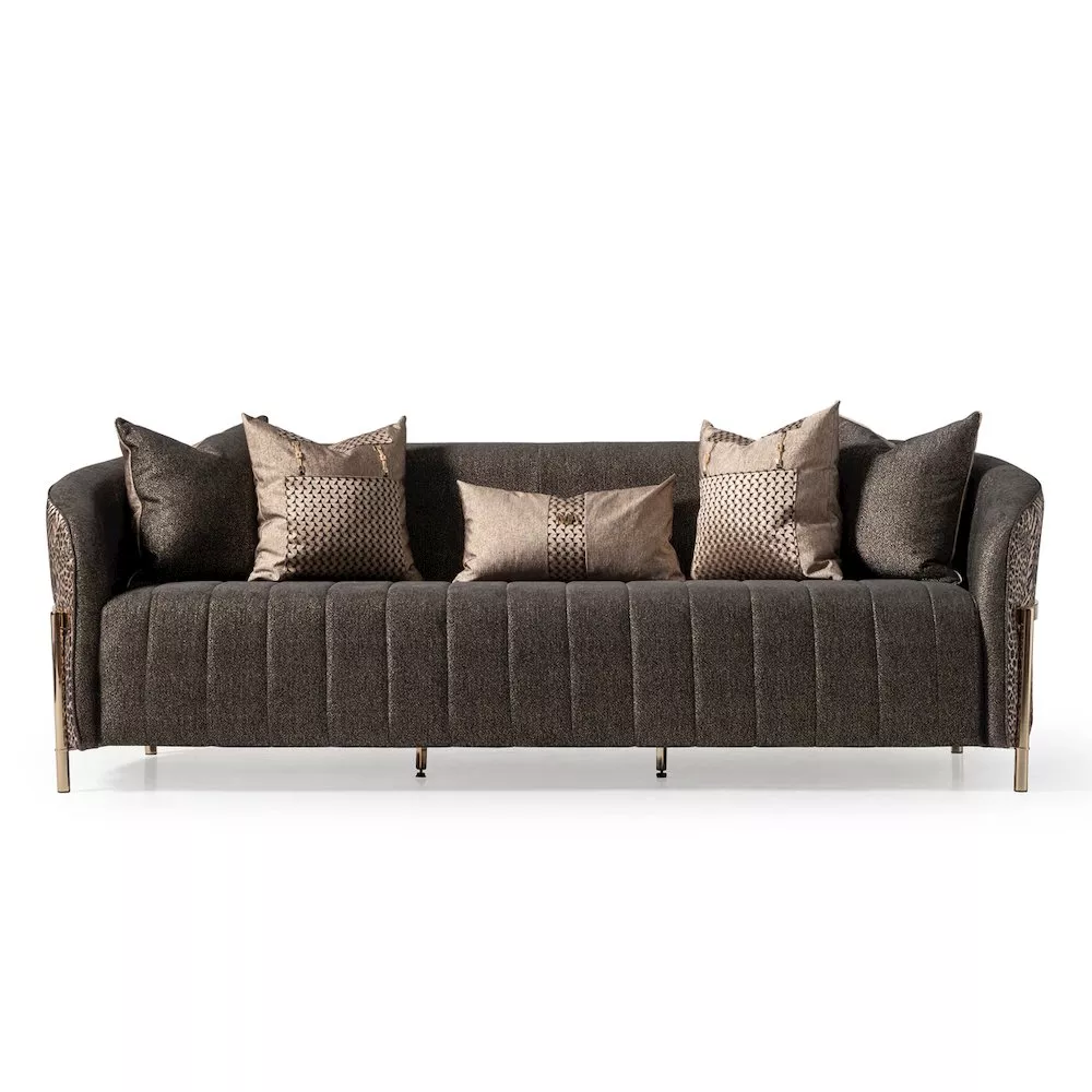 Michael Amini Lisbon Sofa - Onyx/Gold